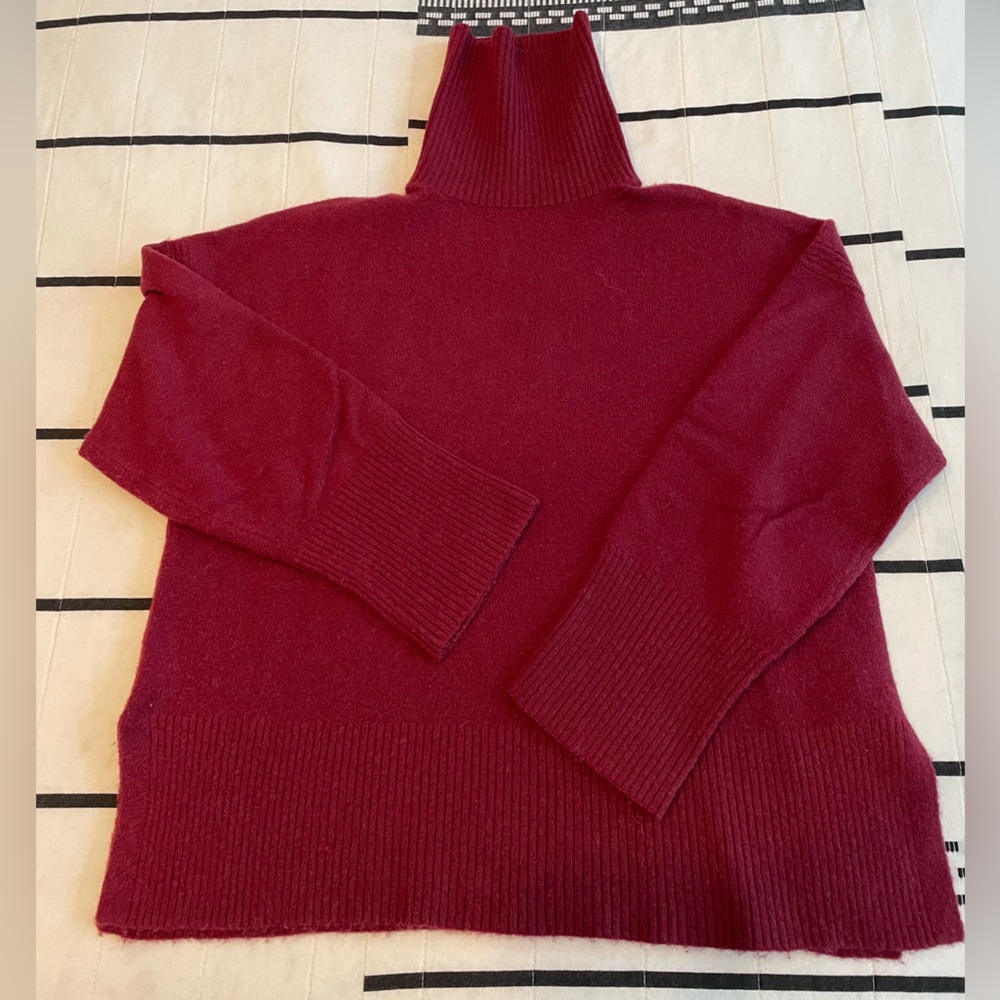 J Crew red turtleneck sweater